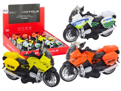 212359 sportovni motocykl s trecim pohonem 3 vzory zluty oranzovy bily