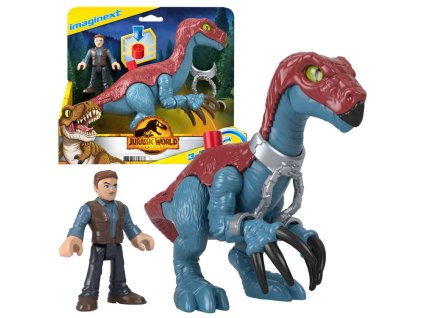 217807 jurassic world sada imaginext figurky therizinosaurus a owen