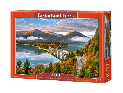 215239 puzzle 500 dilku vychod slunce nad jezerem sylvenstein nemecko