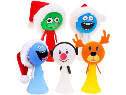 216736 skakajici hracka vanocni elf pruzina santa sob snehulak