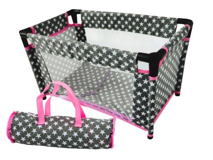 pol pl Lozeczko w Gwiazdki dla Lalek Alice Szaro Rozowe 19967 3