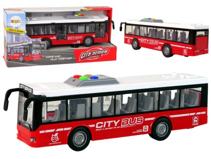 Avtobus s frikcijskim pogonom, lučmi in zvoki 1:16 rdeč