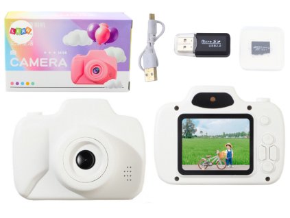 221398 detsky fotoaparat s natacenim a hrami bily