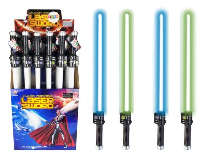 Vesoljski svetlobni meč z zvoki bitk zelen modri 67 cm