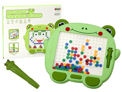 220261 magneticka tabule zabka s koralky zelena
