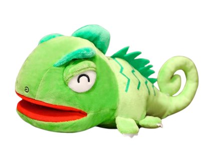219880 1 plysovy manasek chameleon 30 cm zeleny
