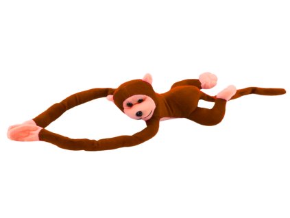 Plišasta opica z zvočnimi učinki 80 cm temno rjava