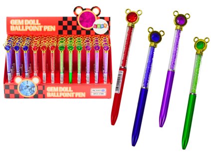 Kemični svinčnik z diamantno miško moder, polnilo 0,7mm mix