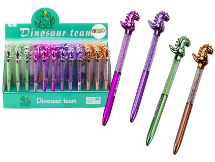 Pisalo z dinosaurjem in diamantnimi detajli modra polnitev 0,7 mm mix.