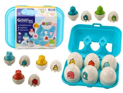 Set šesterih geometrijskih dinozavrovih jajc barvna