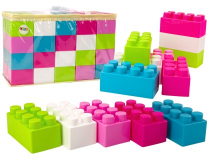 Velike gradbene kocke v torbi z barvnimi nalepkami 20 delov