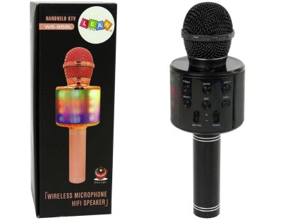 Brezžični karaoke mikrofon z USB in zvočnikom Model WS-858 črn