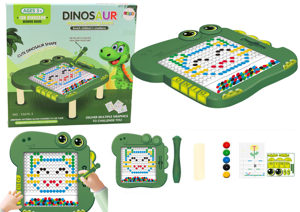 Magnetna izobraževalna tabla Dino puzzle zelena