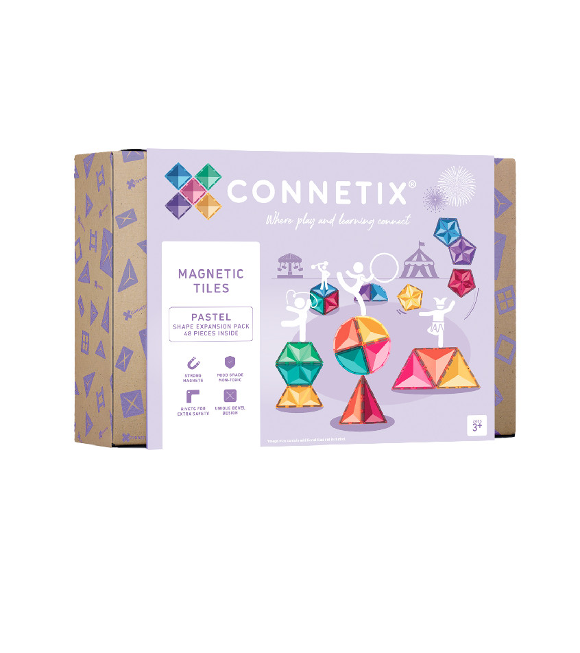 Connetix Tiles - Magnetni gradbeni komplet Pastelni razširitveni set 48 kosov