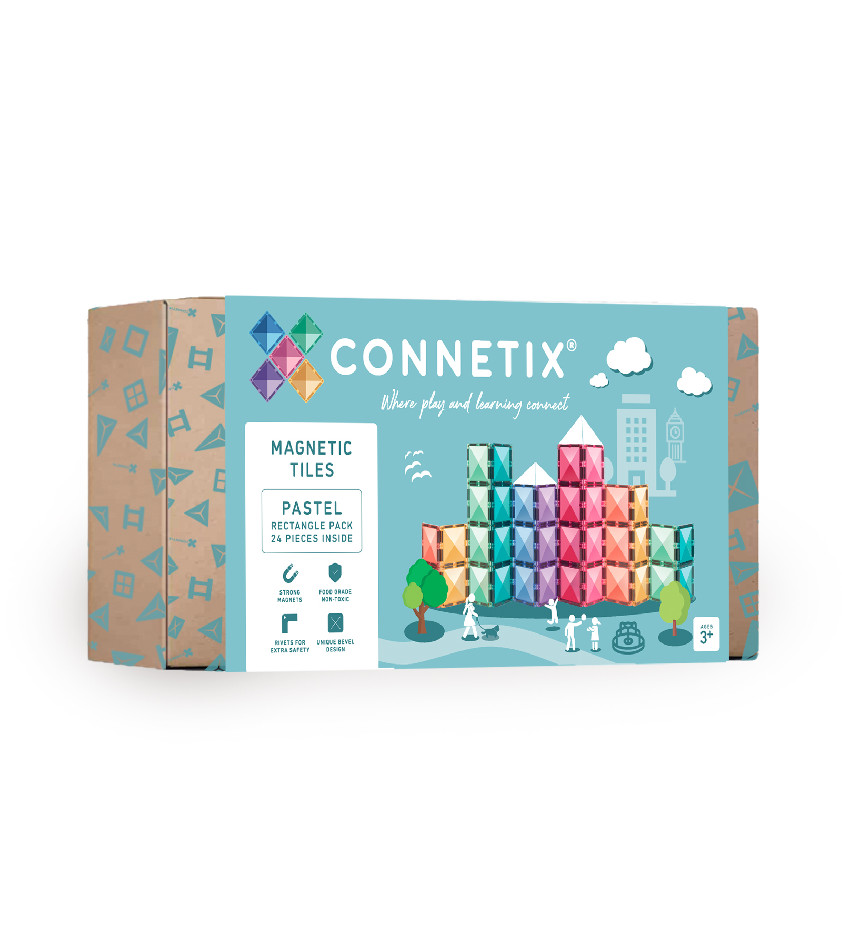 Connetix Tiles - Magnetni gradbeni komplet Pastel Rectangles 24 kosov