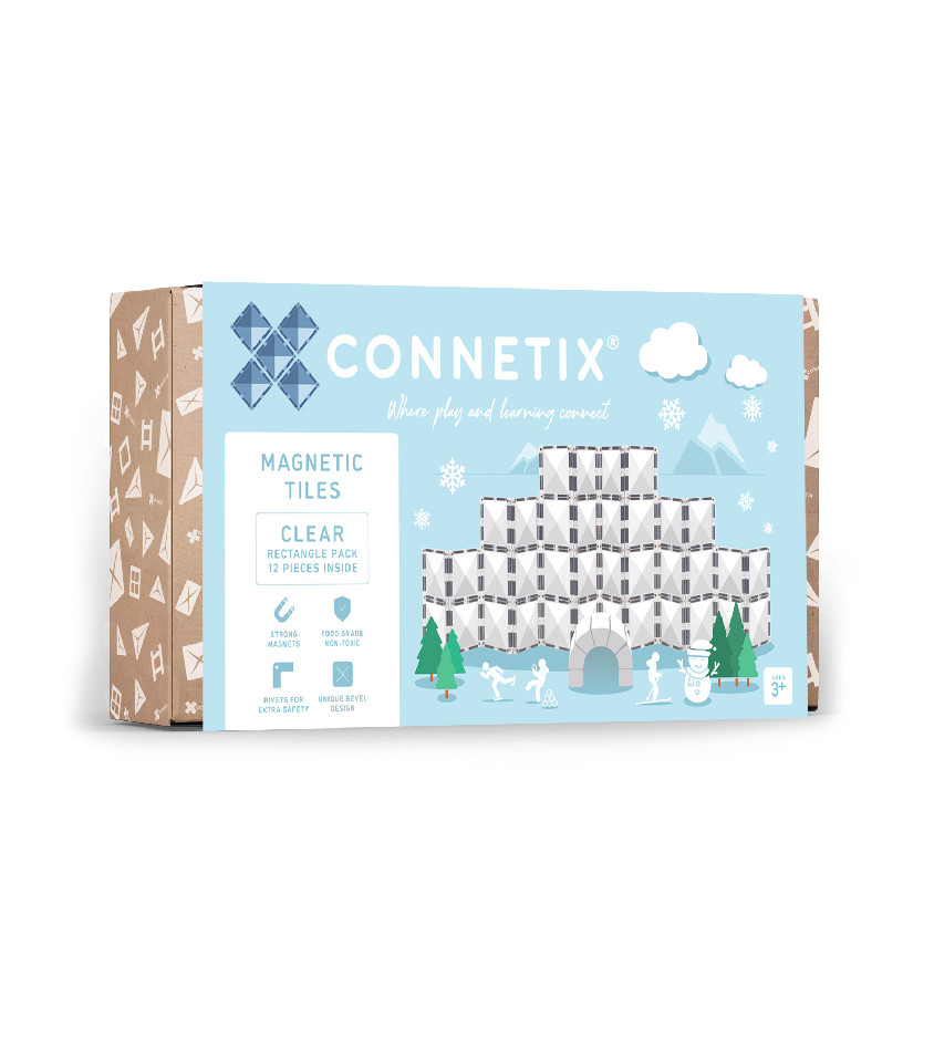 Connetix Tiles - Magnetni gradbeni komplet Prozorni pravokotniki 12 kosov