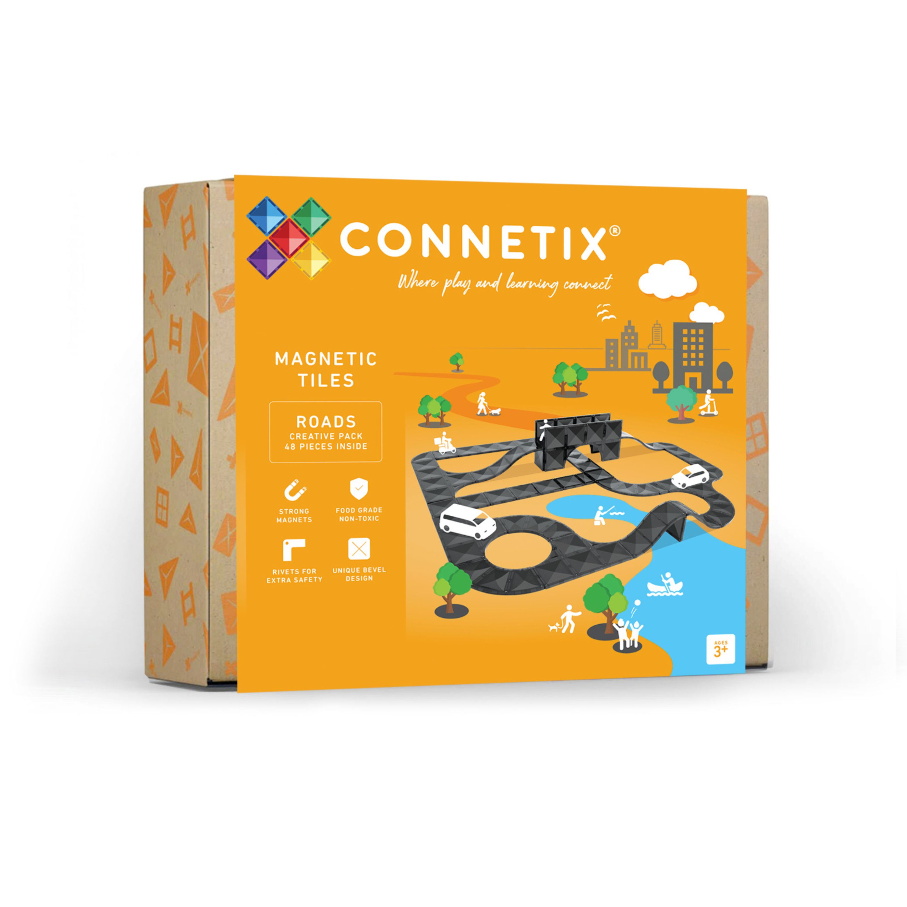 Connetix Tiles - Magnetni komplet za gradnjo cest 48 kosov