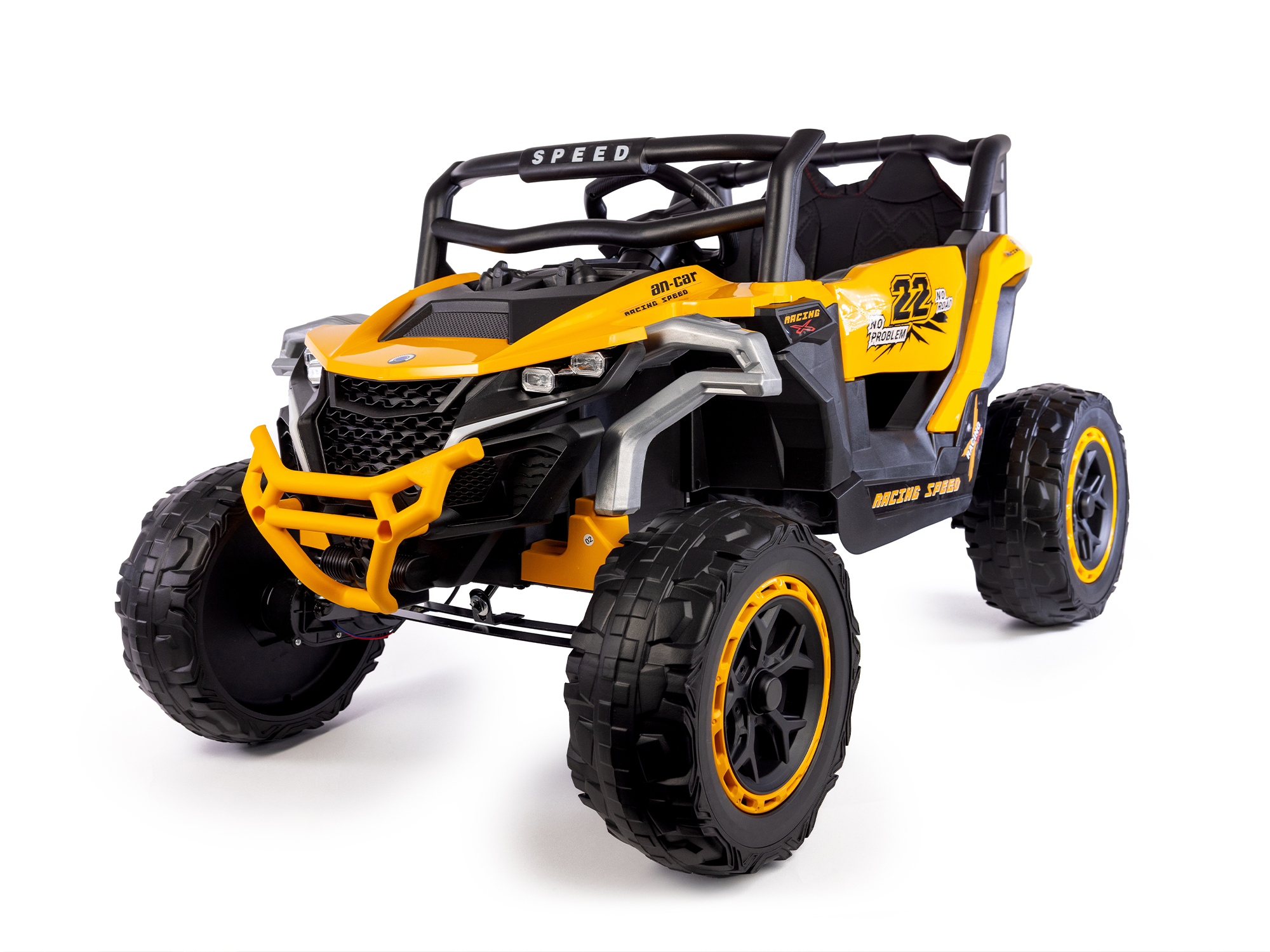 Električni avtomobilček Buggy Racing Speed ​​​​22 rumene barve | 4x4 | 12V10Ah | 180 W | EVA | LED-luči | 2,4 GHz | EKO usnje