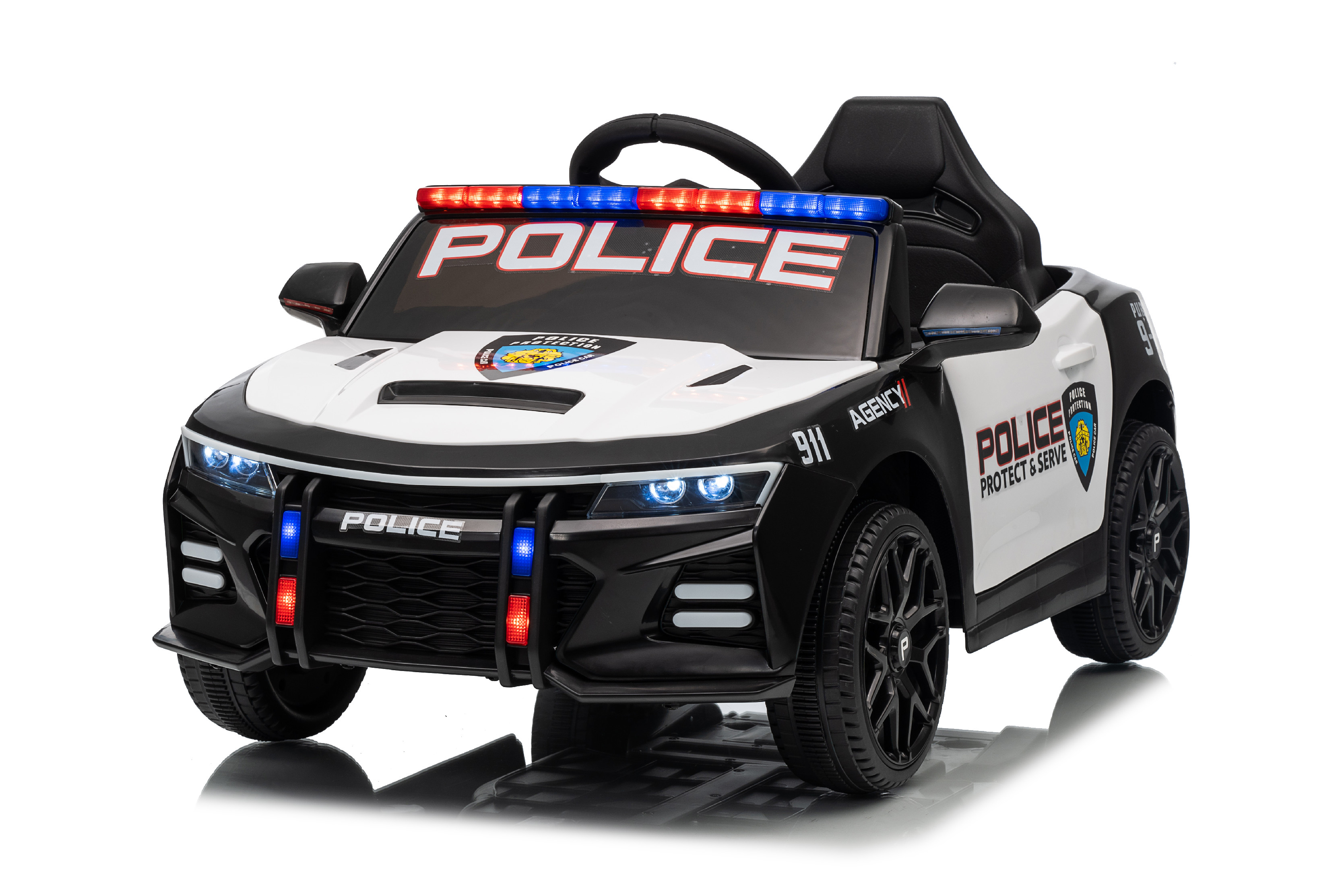 Otroški električni avtomobilček 911 Agencija Policija | 4x4 | RC | EVA kolesa + Megafon