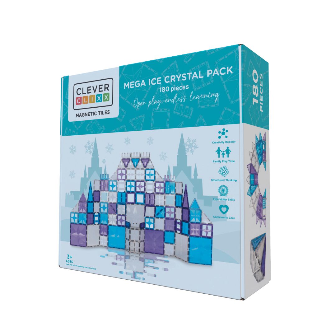 Cleverclixx Tiles Magnetni gradniki veliki kristalni set 180 kosov