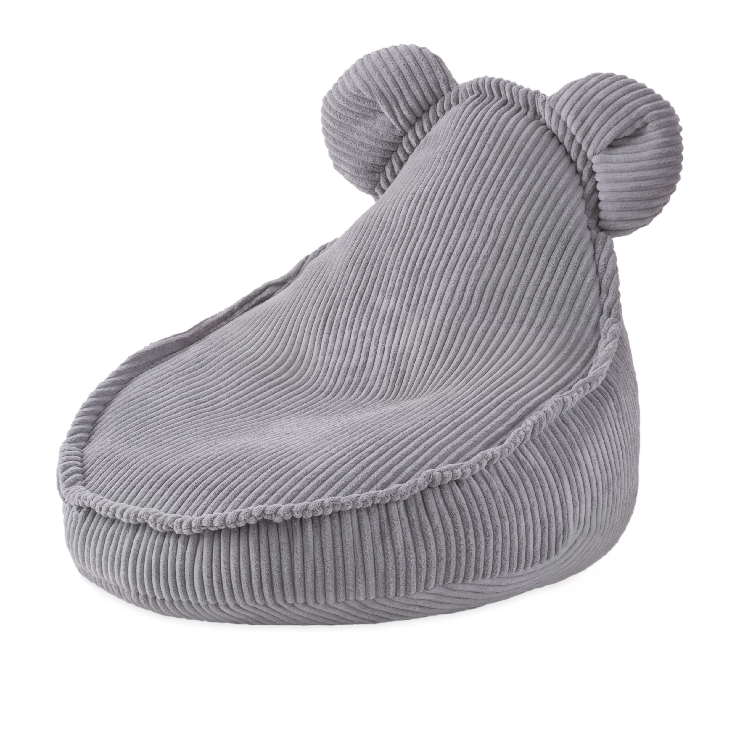 PLUSH NEST Otroški fotelj Huggy Bear 68 × 45 cm žamet, siv