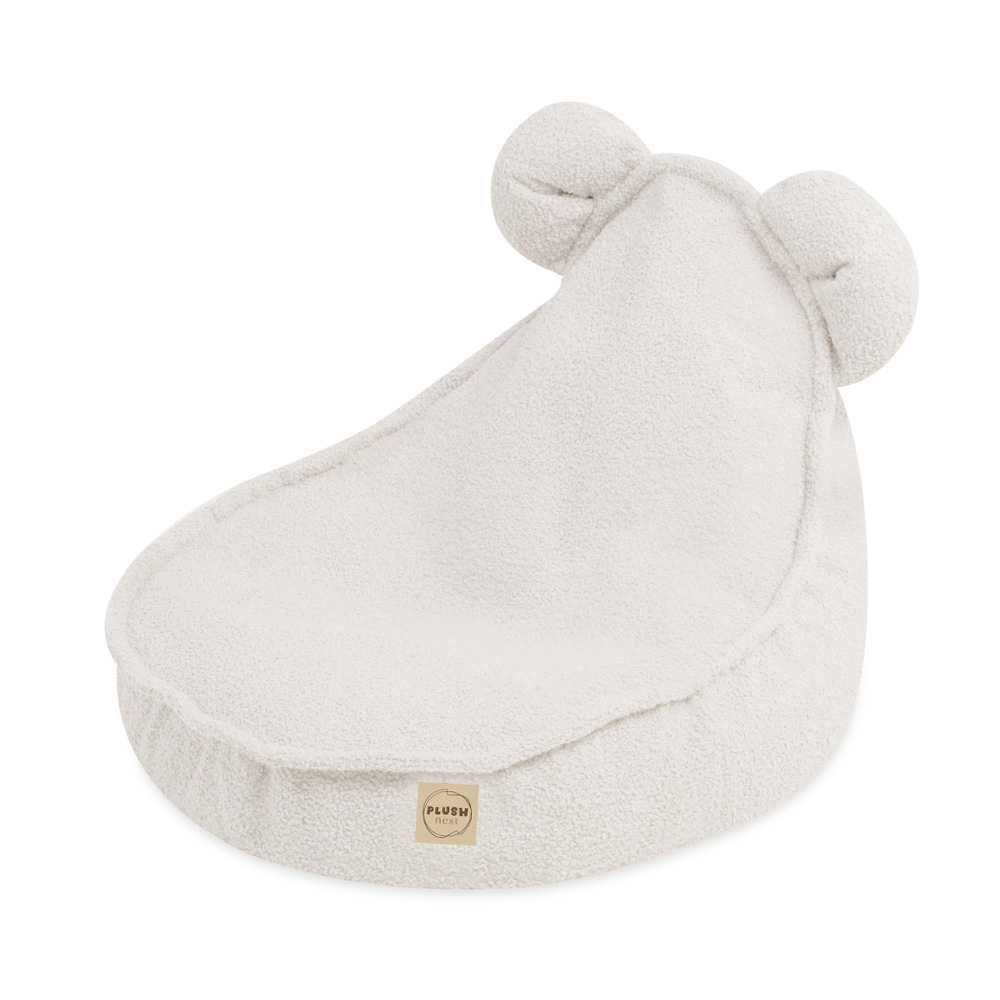 PLUSH NEST Otroški fotelj Huggy Bear Beránek 68 × 45 cm krem