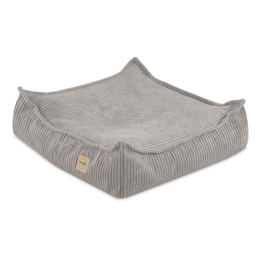 PLUSH NEST Talni puf kvadratne oblike iz vrhunskega žameta 60 × 60 cm bež