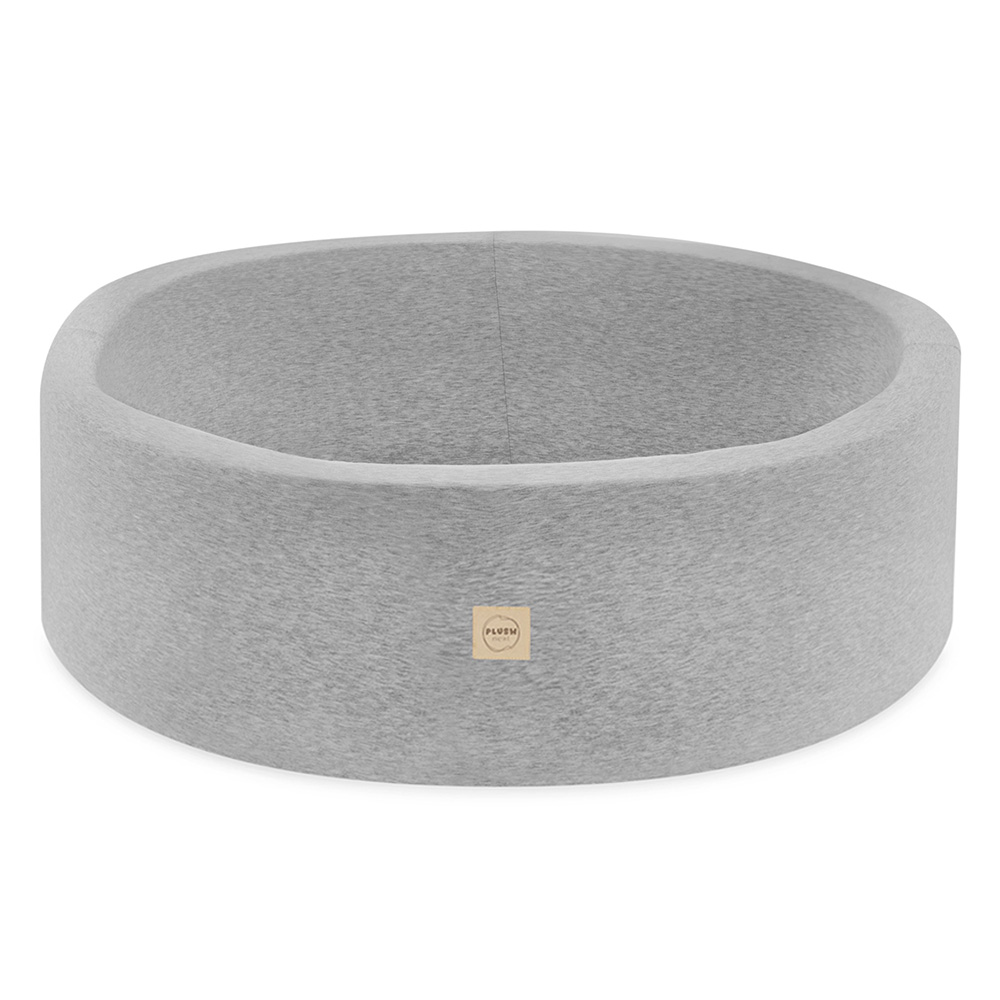 PLUSH NEST Suhi bazen okrogel Bombaž (kolekcija Smart) Ø 90 × 30 cm, svetlo siv