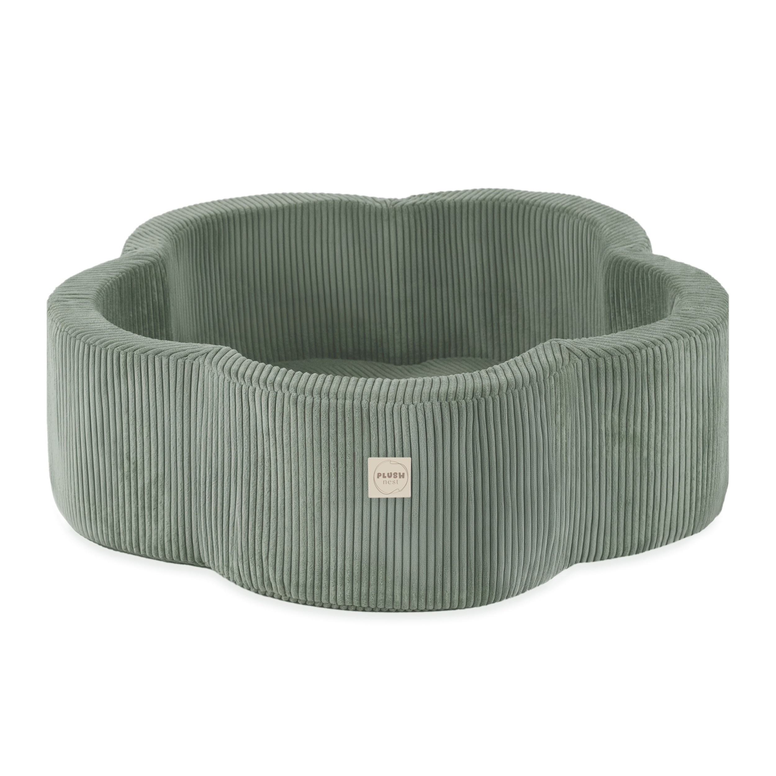 PLUSH NEST Suhi bazen Cvetlična cona 95 × 30 cm, zelen premium žamet