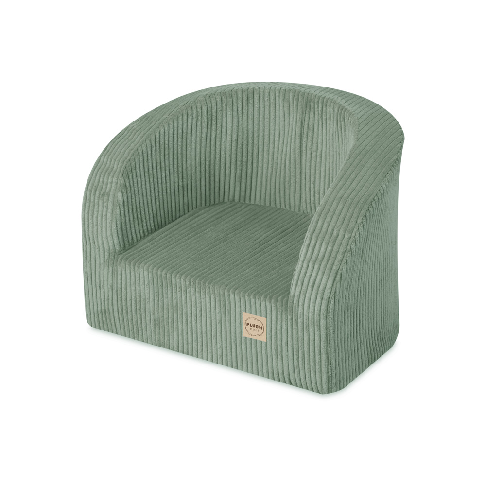 PLUSH NEST Otroški sedež Žamet Premium zelen