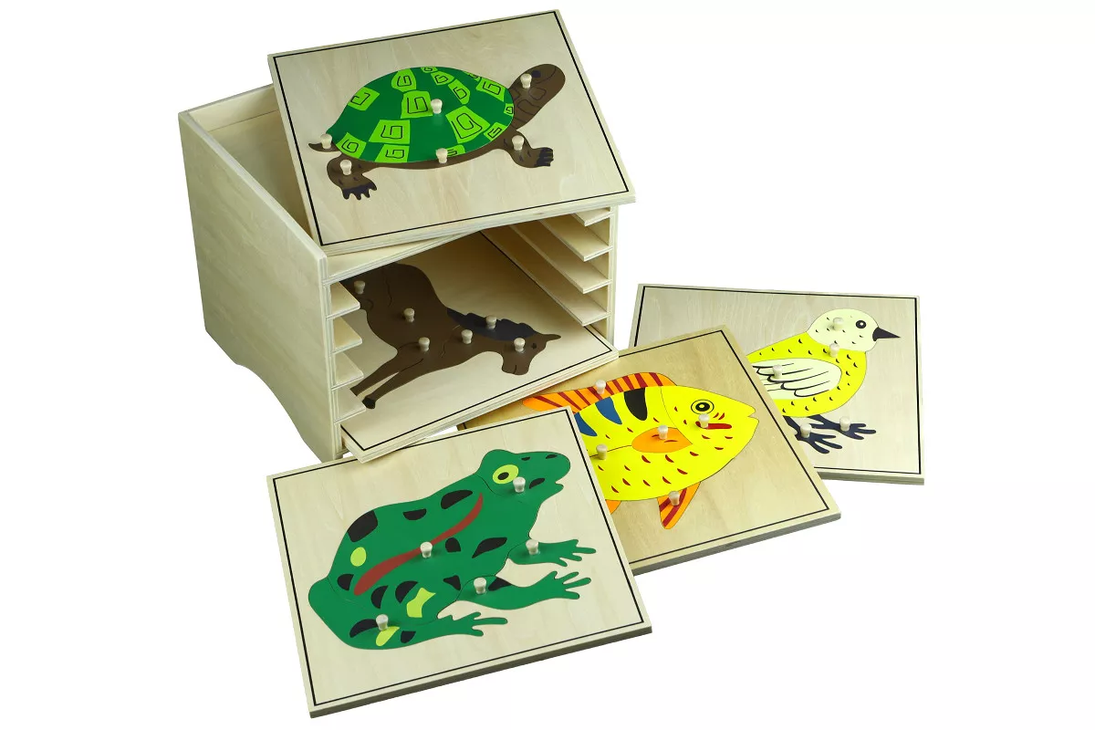 Moyo Montessori 5 kosov sestavljanke s komodo