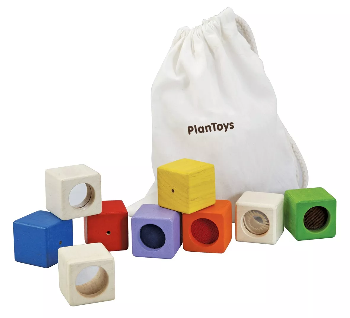 PlanToys Senzorične kocke (9 kosov)
