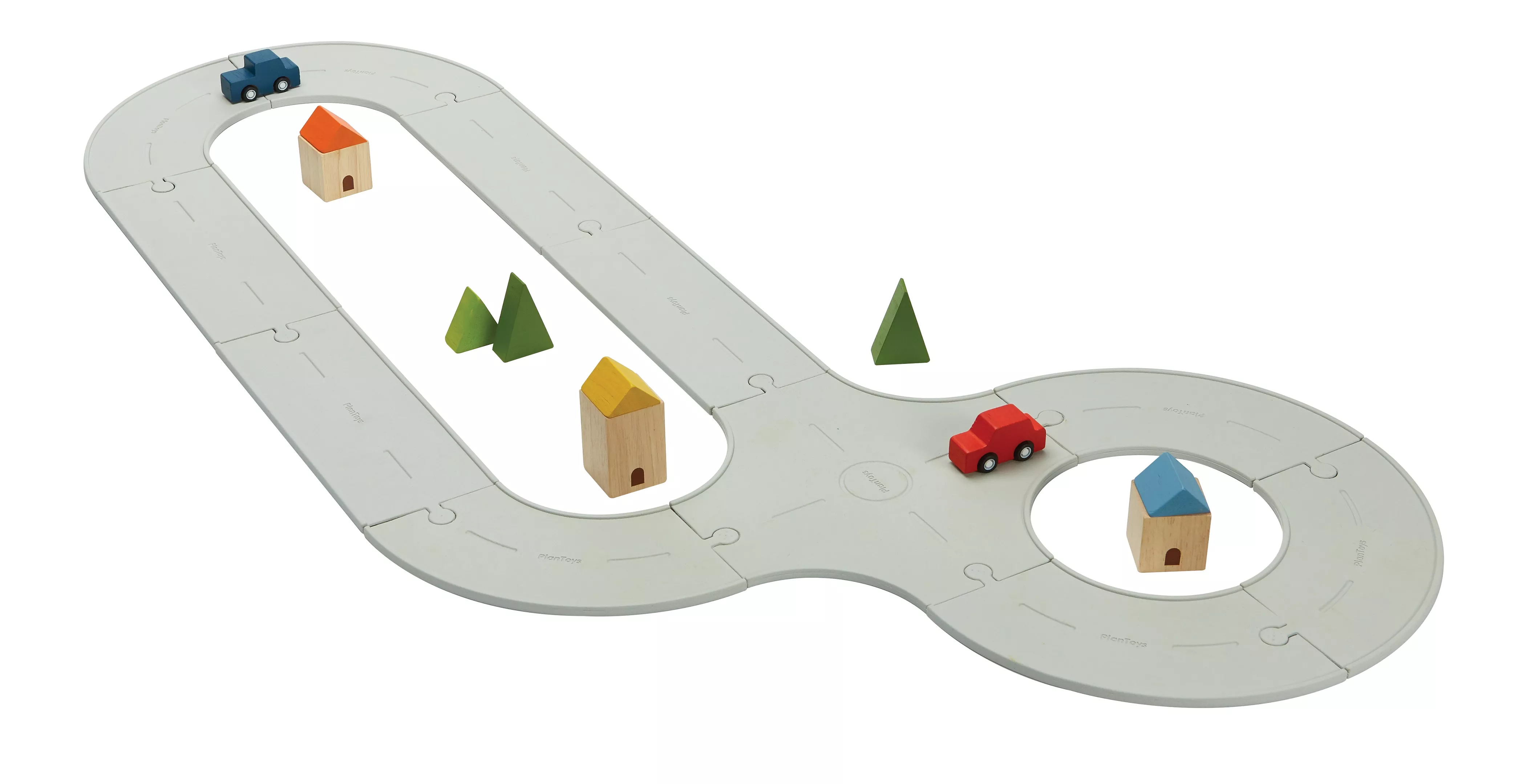 PlanToys Gumijasta avto/vlak proga