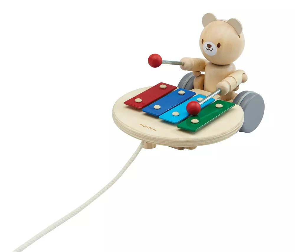 PlanToys Medvedek na vlečenje s ksilofonom