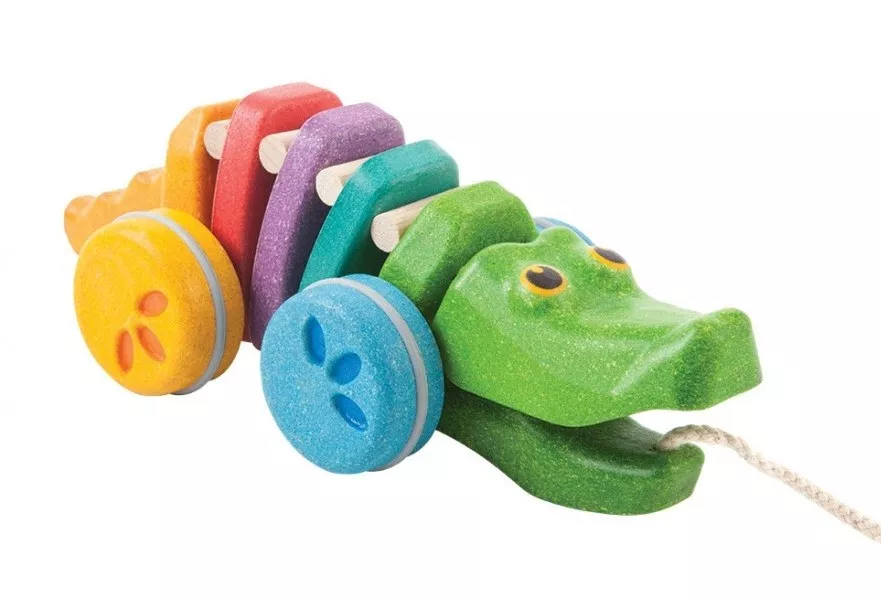 PlanToys Plešoči krokodil - mavričen