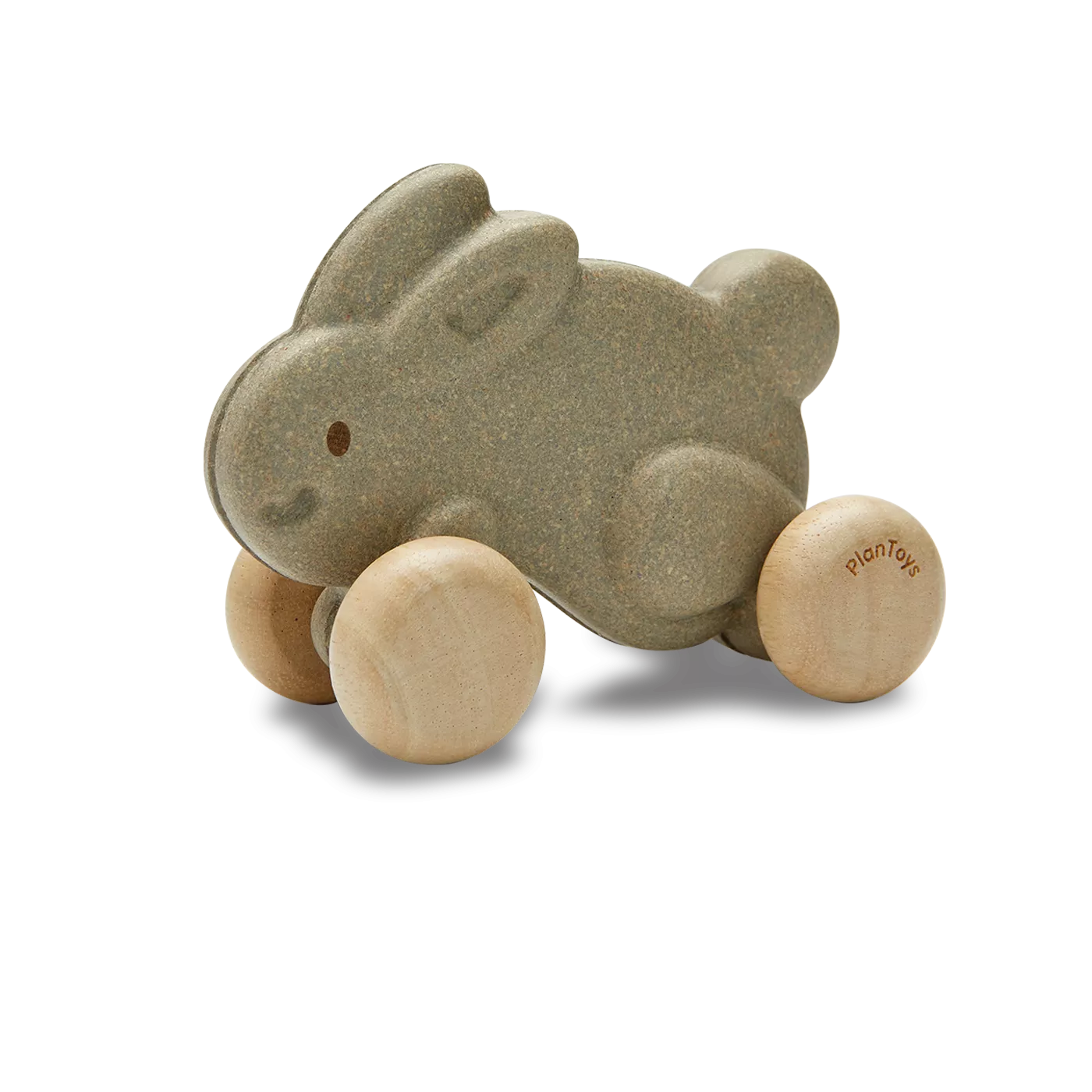 PlanToys Vozeči zajček - siv