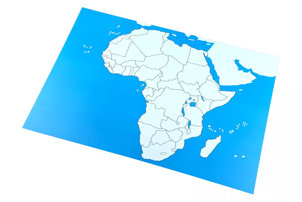 Moyo Montessori Kontrolni zemljevid - Afrika Nova - brez napisov