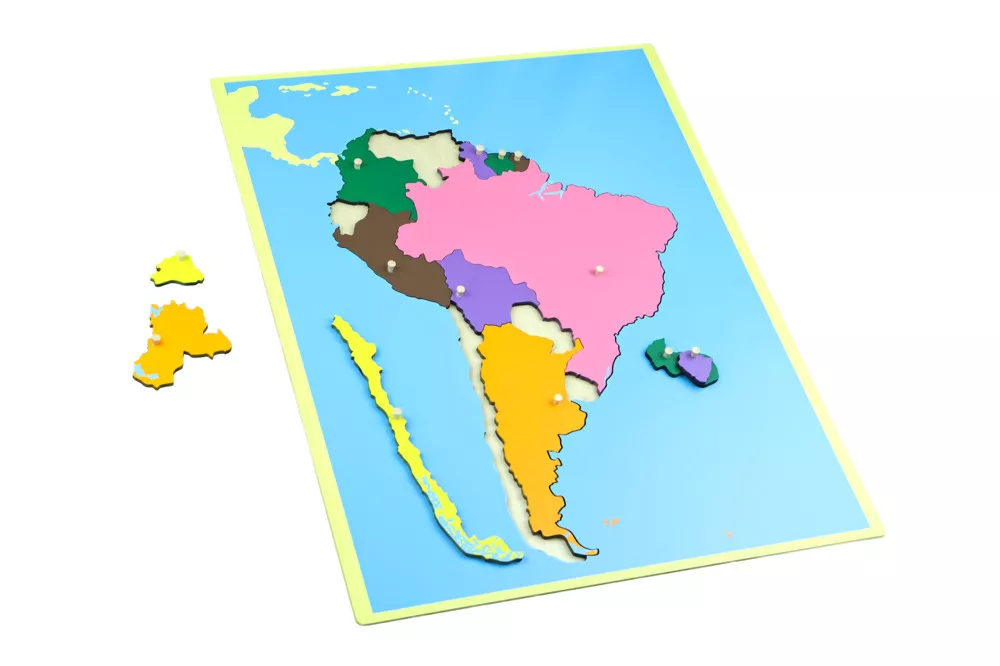 Moyo Montessori Puzzle - zemljevid Južne Amerike - brez okvirja