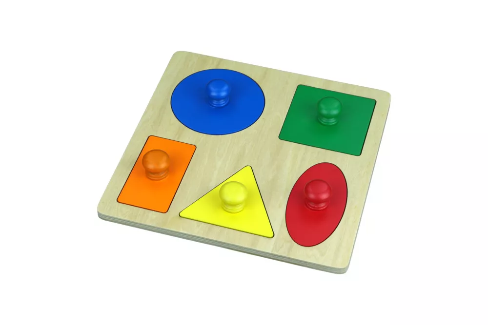 Moyo Montessori 5 geometrijskih oblikov na plošči
