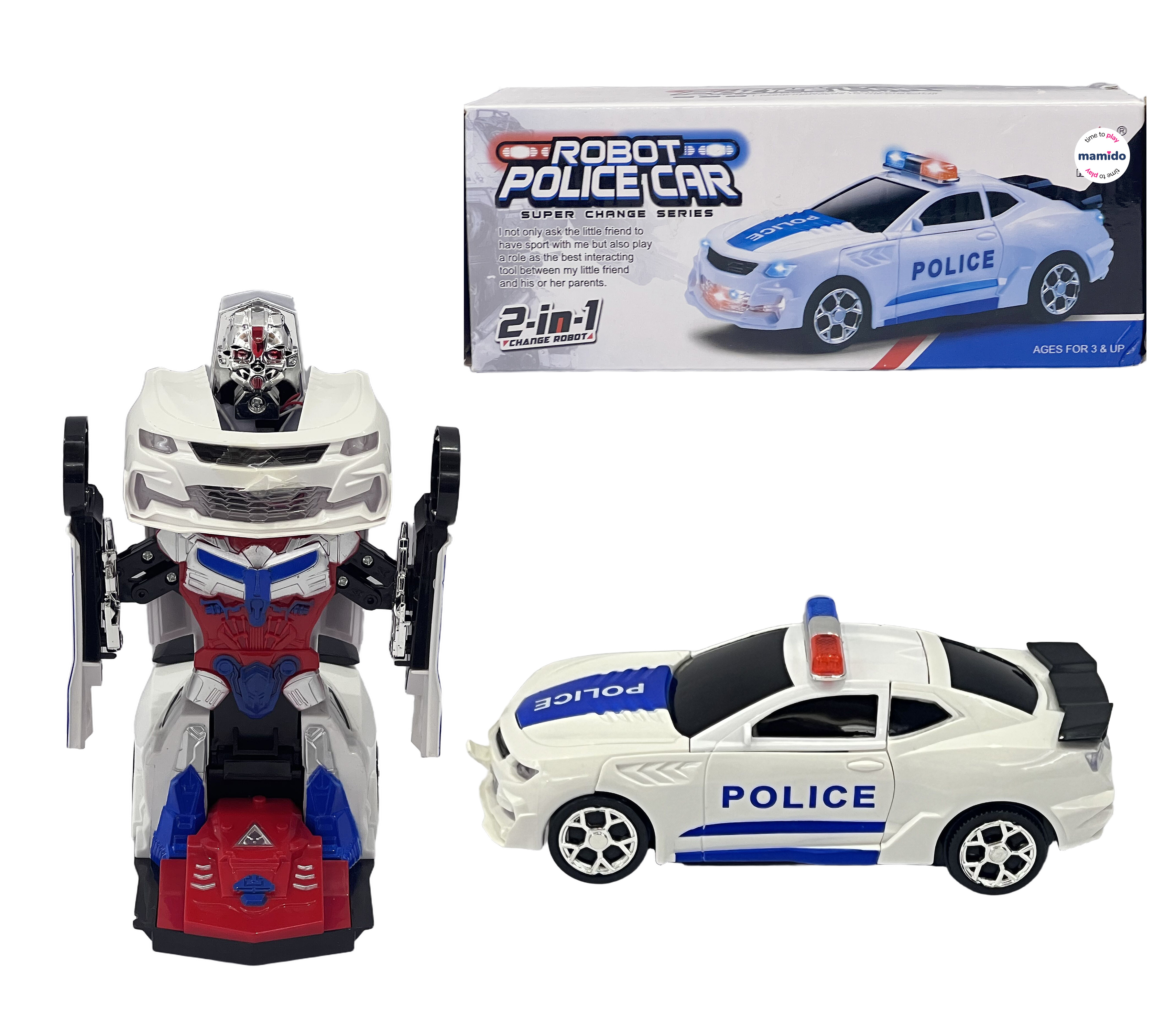 Policijski avto Robot Transformers 2v1 Robot Police Car MT1548