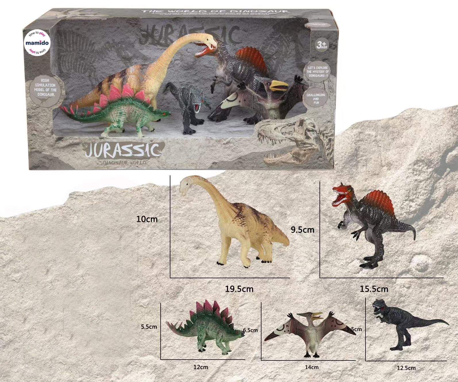 Komplet dinozavrov 5 figuric MT1154