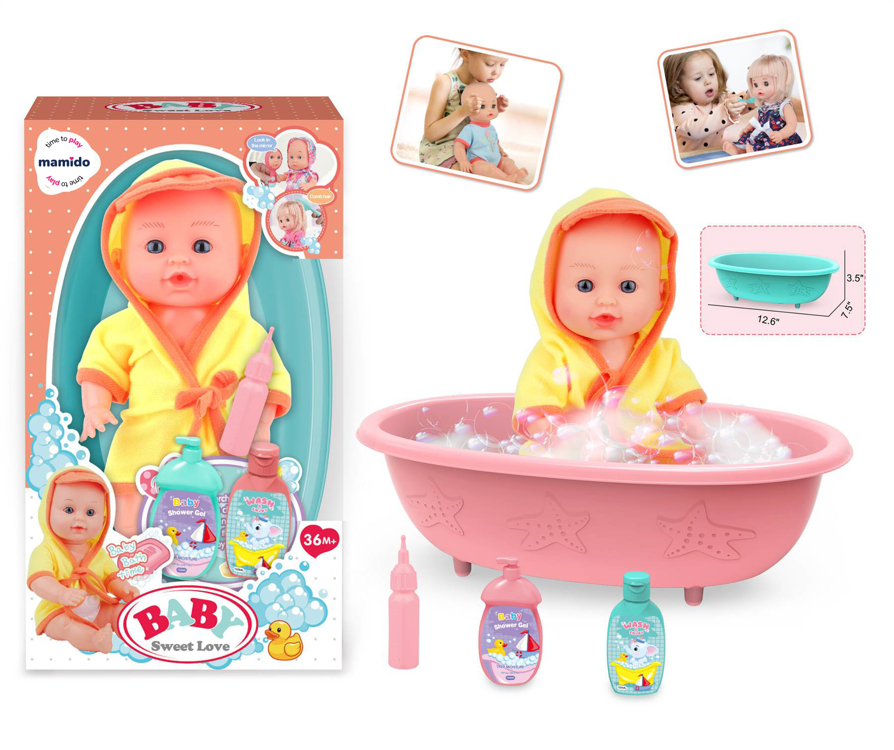 Punčka dojenček s banjico Baby Sweet Love MT1592