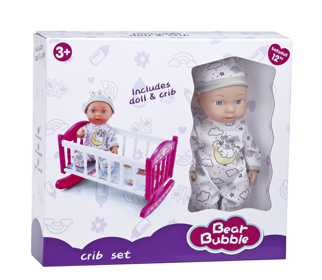Punčka dojenček s posteljico 30 cm MT1630