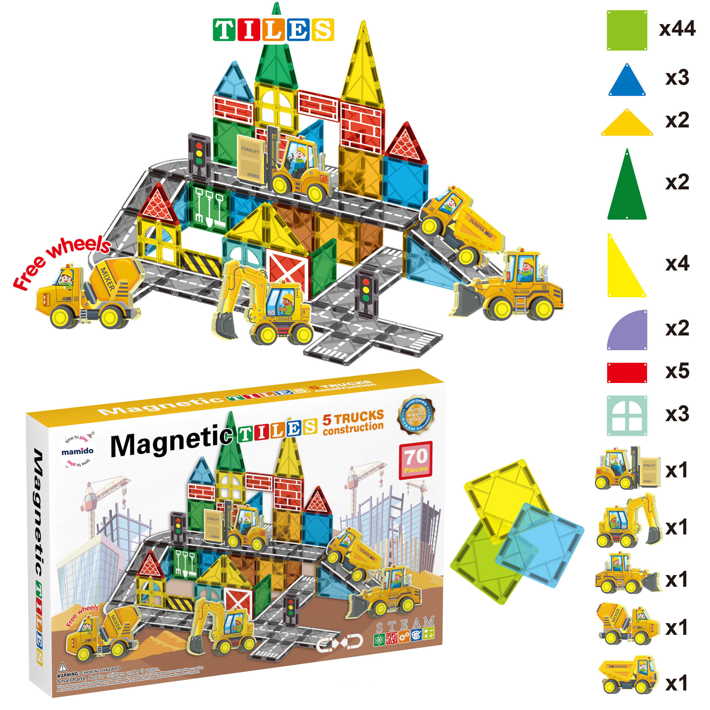 Magnetna sestavljanka prometno mesto 70 delov XL MT1439