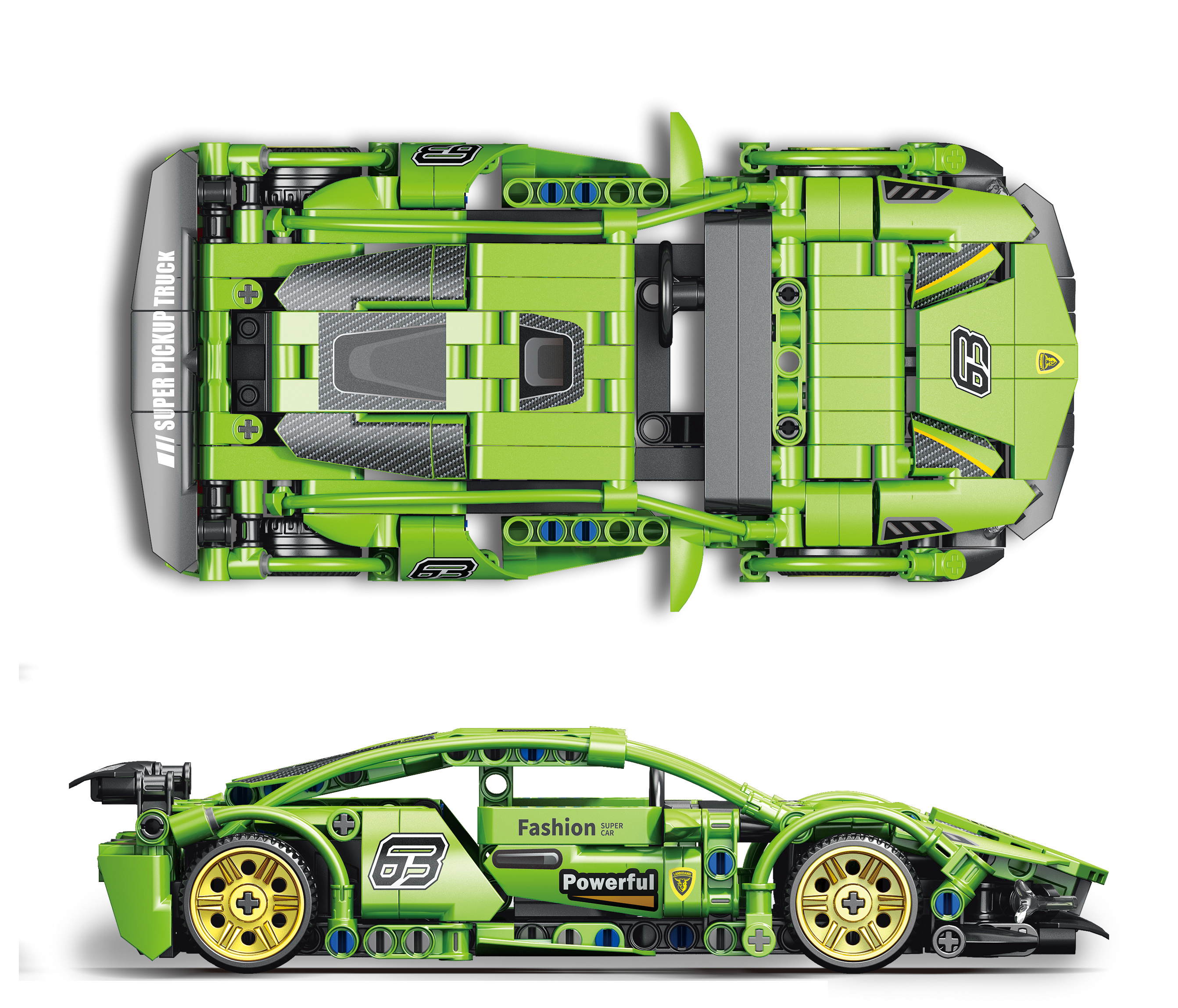 Gradbena garnitura športni avto Super speed 385 kosov MT1133