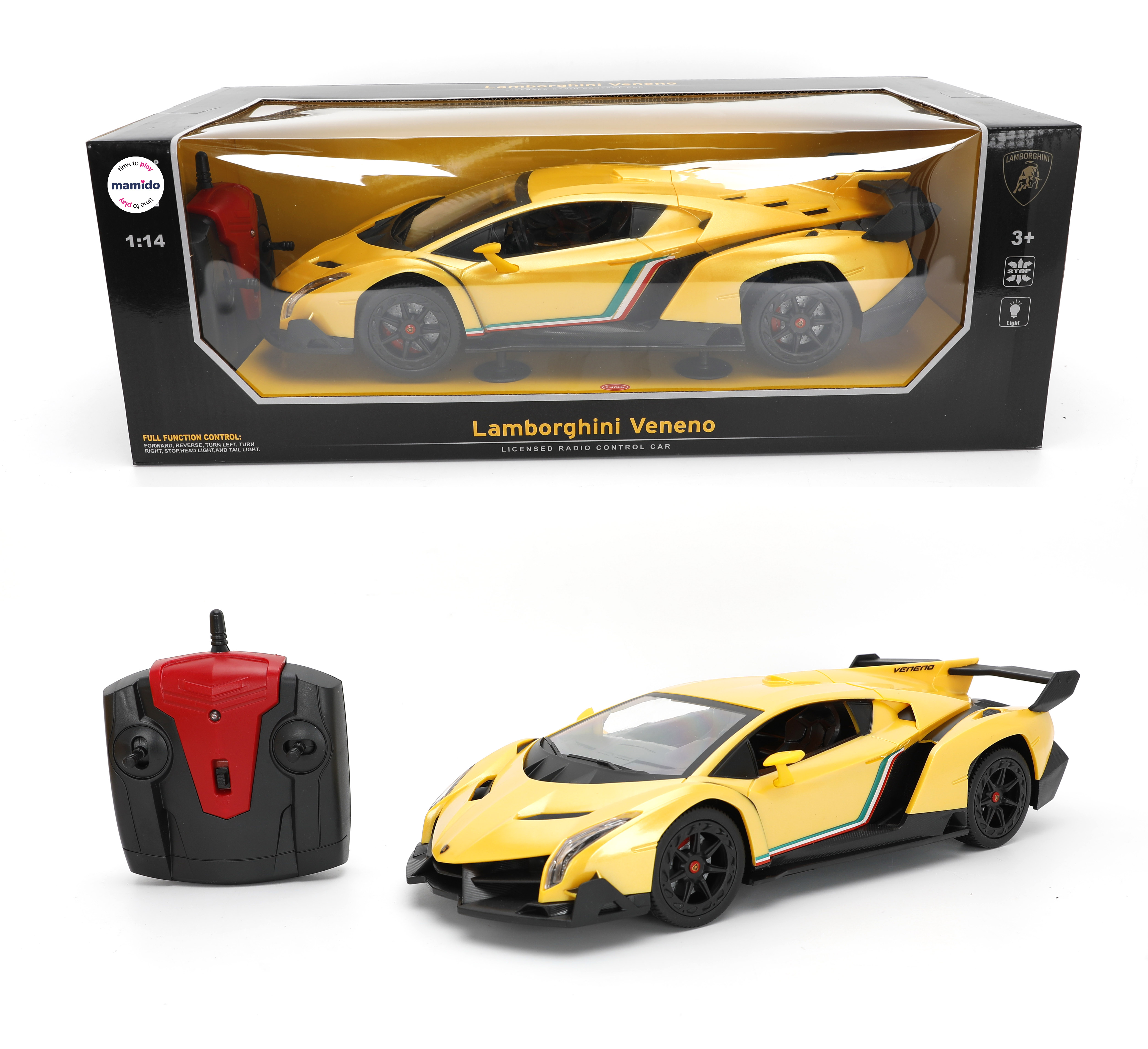 Daljinsko vodljiv avtomobilček Lamborghini Poison 1:14 s svetili rumenimi