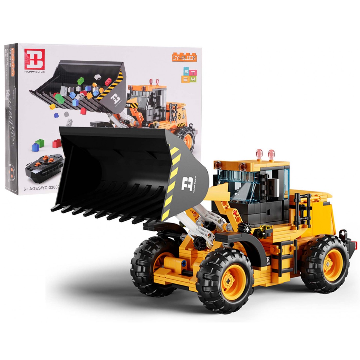 Tehnični gradbeni set R/C buldožer 653 delov rumen