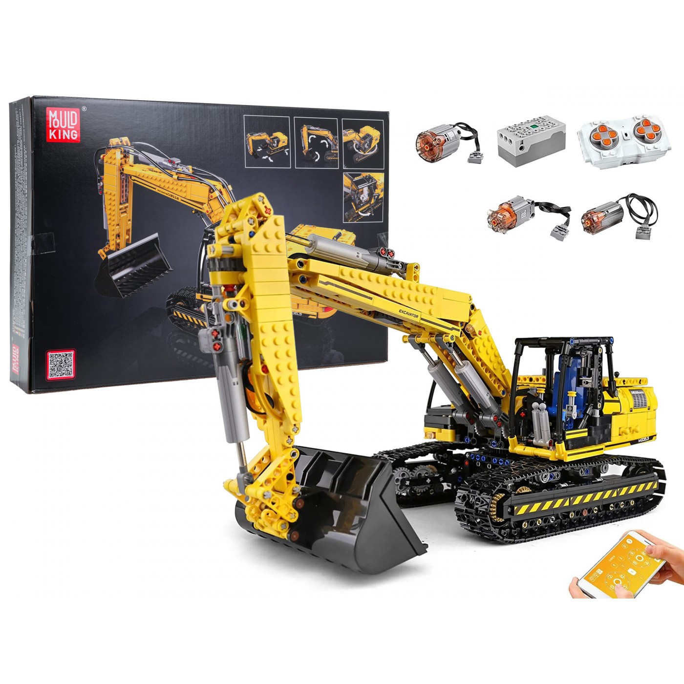 Gradbeni set R/C bager goseničar na daljinsko vodenje 2169 delov