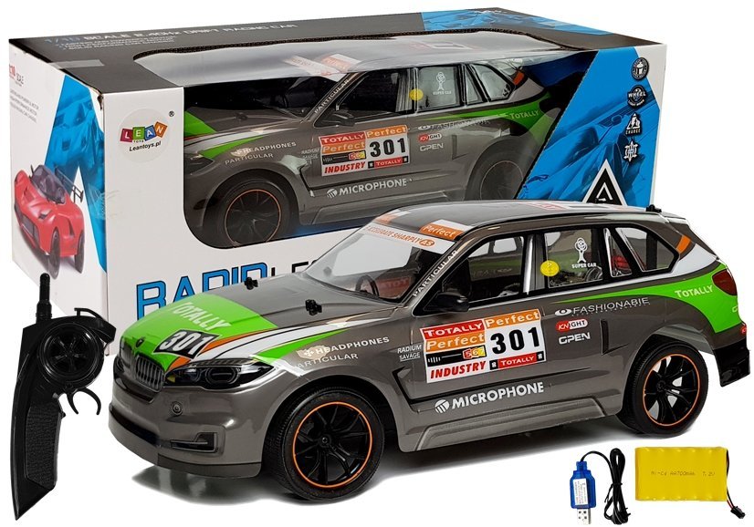 Športni avto na daljinsko upravljanje R/C 1:10 siv