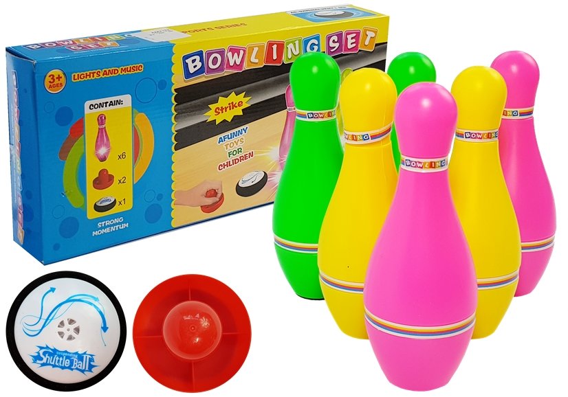 Bowling set s 6 barvnimi kegljami